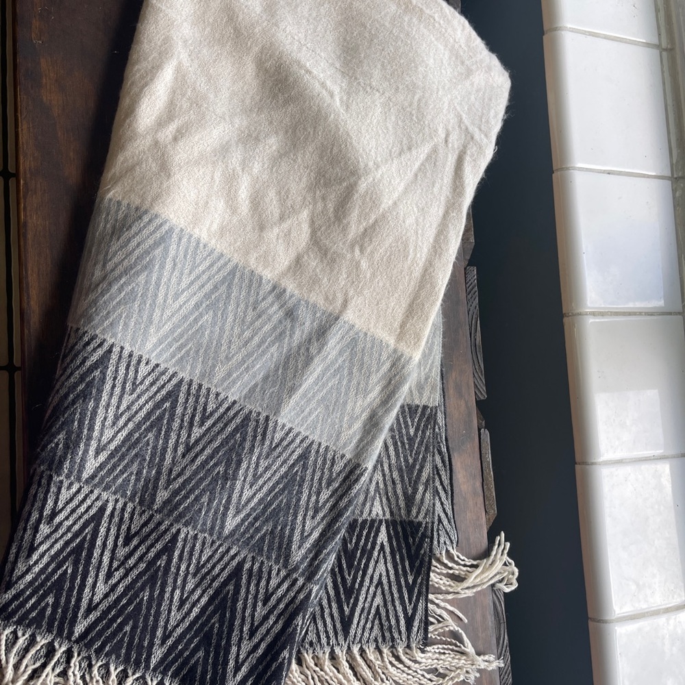 Geometric Patterned Scarf Poncho Wrap